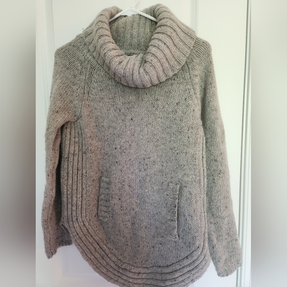 Cynthia Rowley funnel neck oatmeal wool sweater- size M